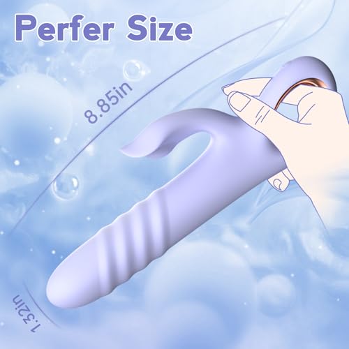 Image of Dildo Thrusting Vibrator Sex Toy for Women - Dildos Vibrator G Spot Vibrator Clitoral Stimulator Dual Rabbit with 10 Powerful Vibration 10 Thrust Modes