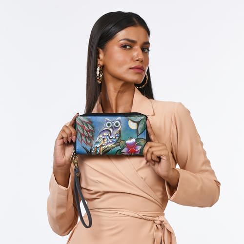 Anna by Anuschka Women's Hand Painted Leather Zip-Around Clutch Wallet4