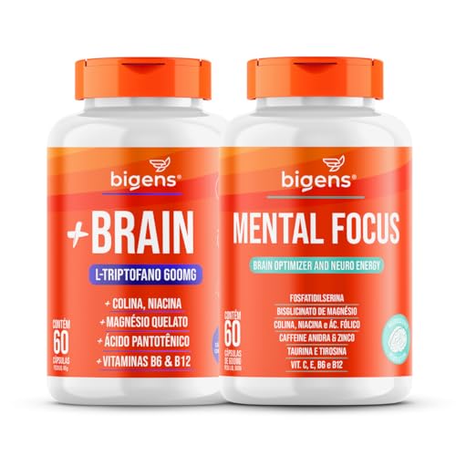 Kit Mental Focus E +Brain, Dia E Noite, 60 Caps, Biogens