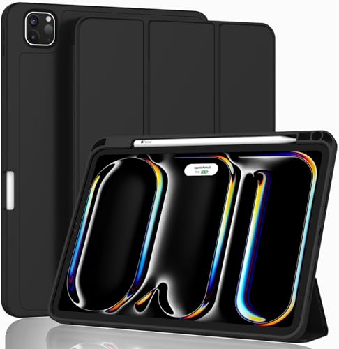 Image of ProElite Case Cover for Apple iPad Pro 11 inch 2024 /2025 M4 /M5 5th /6th Gen Cover, Pencil Case for iPad Pro 11 M4 /M5 with Pencil Holder, Auto Sleep Wake [Soft Flexible Case] Recoil Series - Black
