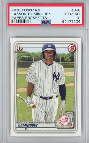 Graded 2020 Bowman Paper Prospects Jasson Dominguez #BP8 Rookie RC Baseball Card PSA 10 Gem Mint