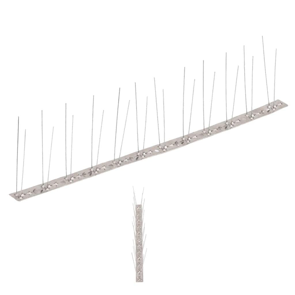 6-tlg. Taubenabwehr Spikes Set aus Edelstahl 3 m 2-reihig, tiervertreiber Vogelschutz, Katzenschreck und Marderschreck für Garten und Balkon, taubenabwehr und Vogelschreck Schutz