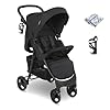 My Babiie MB30 Pushchair – from Birth to 4 Years (22kg), Easy Compact Fold, Large Shopping Basket, Adjustable Handle, Stroller Includes Cup Holder, Rain Cover – Black