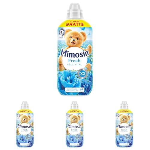 Mimosin Suavizante Concentrado Azul Vital 56+13 lavados​ (Paquete de 4)