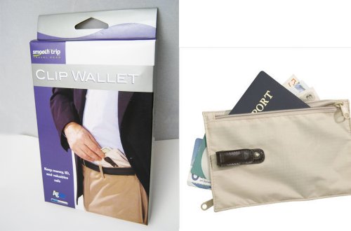 Clip Wallet Hang on Belt Travel Safe Money Card ID New!