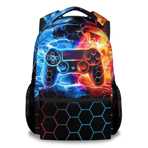 NICEFORNICE Backpack for Boys - 17 Inch Gaming Backpacks for Kids Lightweight Video Game Schoolbag for Kindergarten Elementary School