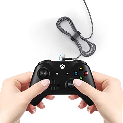 2Pack 10FT PS4 Charger Cord for Xbox One Controller,180° Rotation Micro USB Cable for PlayStation 4 Games,Xbox One S/X Slim Elite Controller,Dualshock 4 Con Troller Data Sync Cord