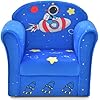 INFANS Kids Sofa, Toddler Armchair Chair with Sturdy Wood Construction Cartoon Pattern, Upholstered Children Armrest Couch for Nursery Kindergarten Playroom Preschool, Gift for Boys Girls