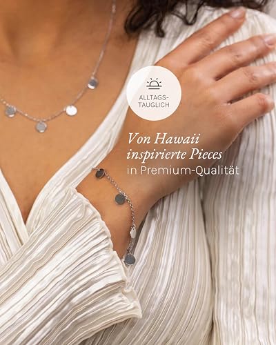 Purelei Kalea Armband (Silber) – Elegantes, verspieltes Damen Armband mit Plättchen – Edelstahl – Verstellbare Länge 16/17,5/19 cm… – Ansicht 3