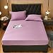 Treer Sábana Bajera Ajustable Color Sólido de Microfibre, Protector de Colchón Cómoda y Transpirable con 25cm Elástica Bolsillo Profundo para Grueso Colchón (Lavanda,Funda de Almohada x2)