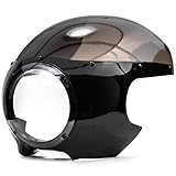 Krator Motorcycle 5-3/4' Headlight Fairing Screen Black & Smoke Retro Cafe Racer Drag