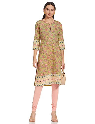 Image of Rangriti Womens Round Neck Printed Kurta