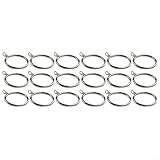 Metall Vorhangringe mit Haken für Stangen bis 37mm(Silver 24pcs)