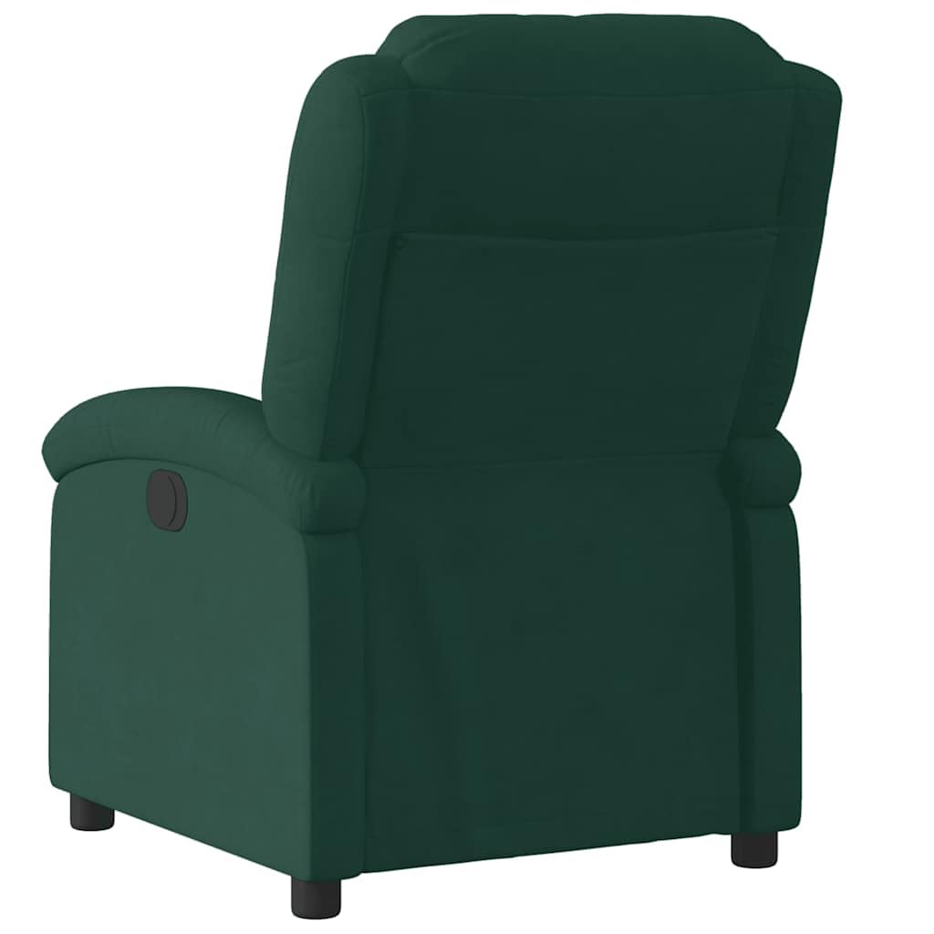 vidaXL Sillón reclinable eléctrico de Terciopelo Verde Oscuro