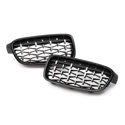 Calandre avant pour BMW Série 3 F30 F31 F35 look diamant noir chrome 2012-2019