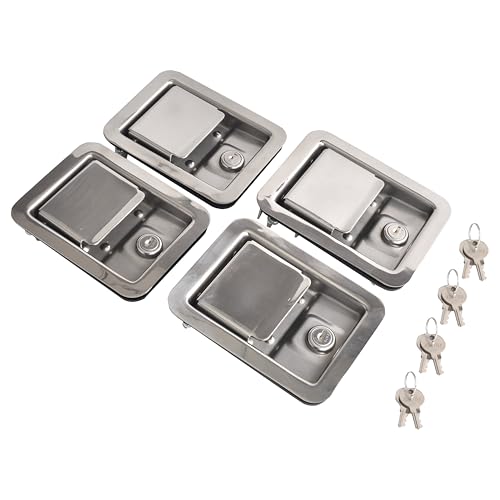 FGJQEFG Stainless Steel Door Lock Handle Latch Large 5.5 Inches Paddle Key For Trailer Toolbox RV (4PCS)