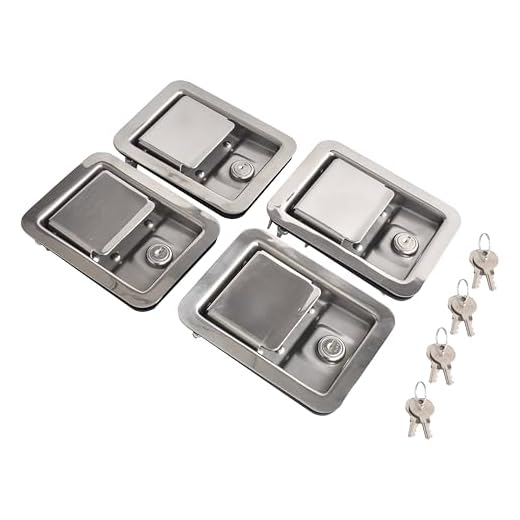 FGJQEFG Stainless Steel Door Lock Handle Latch Large 5.5 Inches Paddle Key for Trailer Toolbox RV (4PCS)