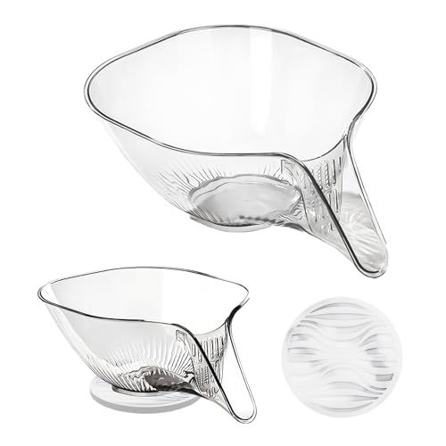 SLEEKEE 1 imbuto multifunzionale per cestello di scarico con 1 tappetino antiscivolo, scolapasta per lavello da cucina, grande capacità, separazione bagnata e asciutta, ideale per il lavaggio di