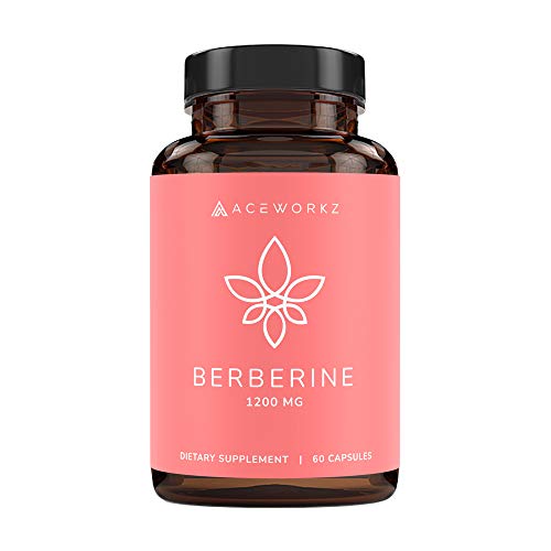 ACEWORKZ Premium Berberine HCL 1200mg with BioPerine® – 97% Tested Purity – High Potency Berberine Supplement – Berberine Plus – Made in USA (60 Capsules)