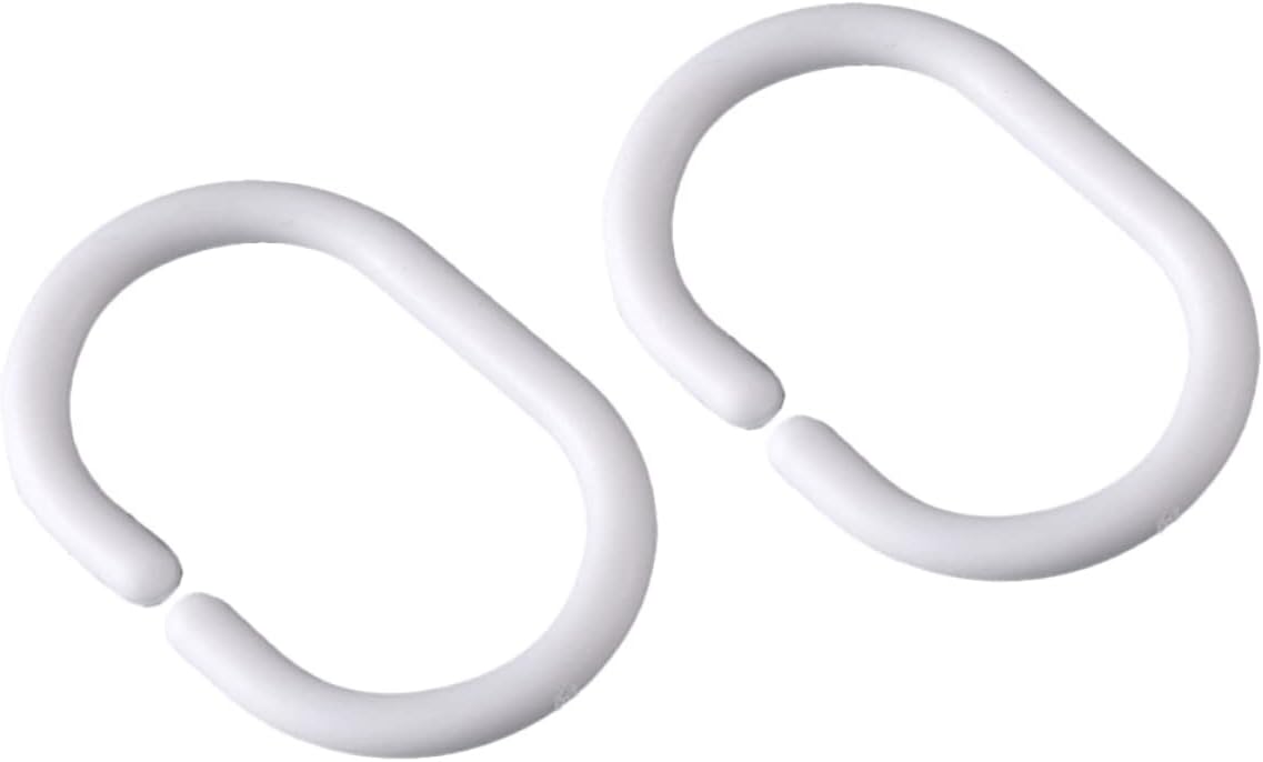 144pcs Bath Drape Loop Clips Shower Curtain Hooks c Rings Plastic Stretchy White Pack