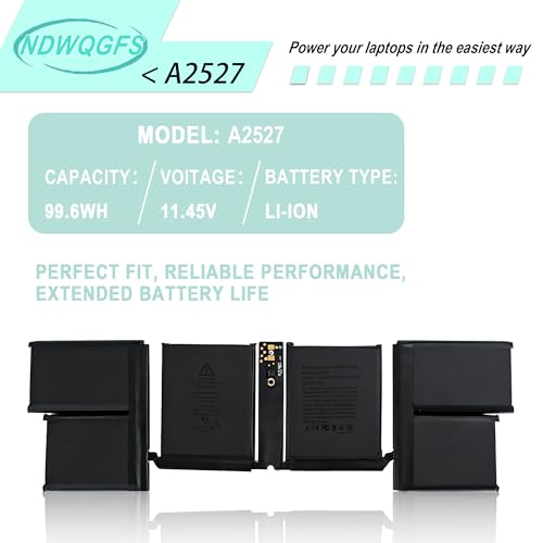 Image of A2527 A2485 Laptop Battery Compatible with MacBook Pro 16 inch A2485 (Late 2021) | 99.6Wh 11.45V Li-Polymer | EMC 3651