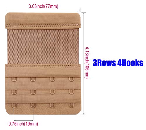 Tamlien Bra Extender 4 Hook,Stretchy Soft And Comfortable Bra Strap Extender - 4 Pcs Pack (Skin Color) #TOP1
