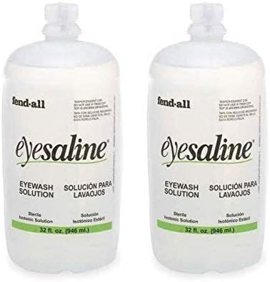 Fendall Eyesaline Eyewash Saline Solution Bottle Refill, 32 oz (2 Pack)