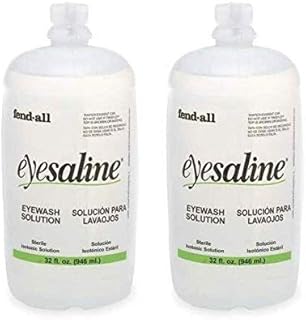 Fendall Eyesaline Eyewash Saline Solution Bottle Refill, 32 oz (2 Pack)