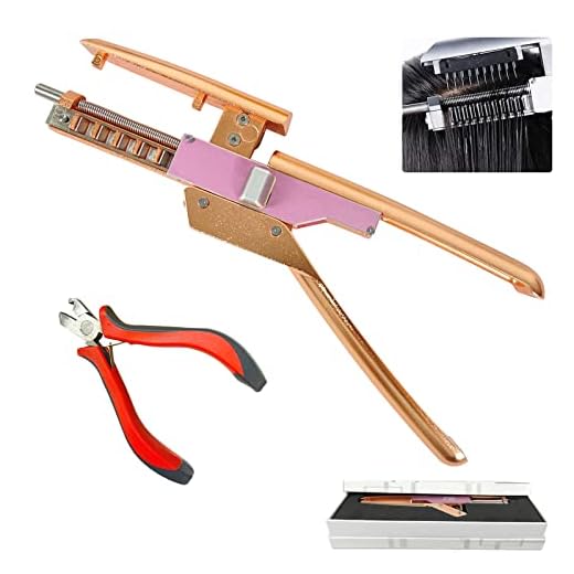 YiMall 6D Hair Extension Machine Kit 2nd Generation Human Hair No-Trace Hair Extensions Tool Beauty Salon Equipment, Wig Extension Tools Human Hair Connector Kits, Easy Operation, 5 row, 1 Count