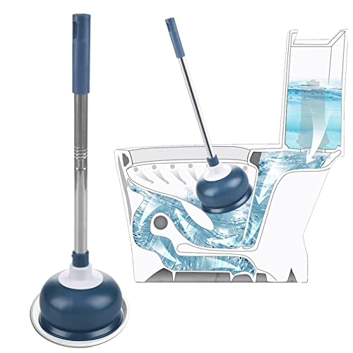 Toilet Plunger, Plumbers Plunger for Bathroom, Sink Drain Clog Remover Tool with Long Handle, Powerful and Strong Suction by AUMUA - Used condition - CA$11.08