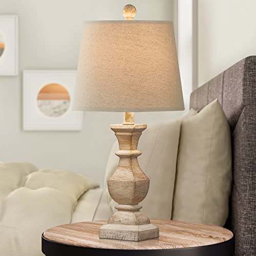 Pokat 20.5" Mid Century Table Lamp Sets Of 2 For Living Room Retro Style Farmhouse Table Lamp For Bedroom Classic Beige Resin Bedside Night Light Lamps #TOP4