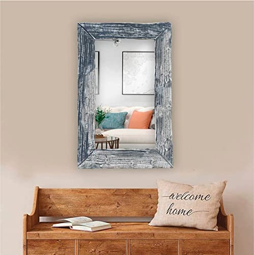 Solid Wood Mirror For Wall Decoration Ornate Wall Mount Mirror Scandinavian Mirrors Handmade Entryway Mirror, Cottage Style Mirrors (30X42 Inches, White) #TOP1