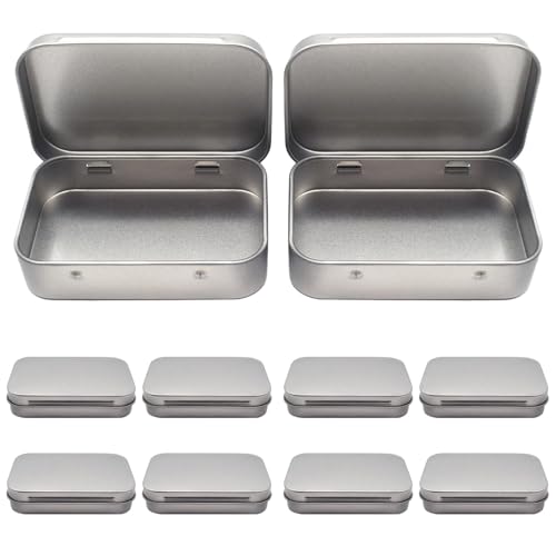 ZOCONE Lot de 10 Boîtes en Métal avec Couvercles, Mini Boîte de Rangement, Boîte en Métal, Boîtes Rectangulaires en Métal pour Bonbons Maison, Petits Objets (95 x...