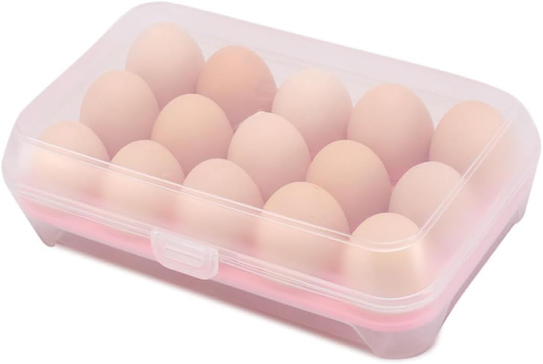 15grid Transparent Egg Container Durable Plastic Egg Holder for Refrigerator Storage Prevents Breakage and Preserves Freshness for Kitchen Organization