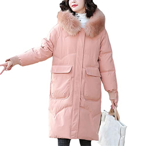 Parka d'hiver pour femmes Roquorl avec grand col de fourrure manteau long et chaud
