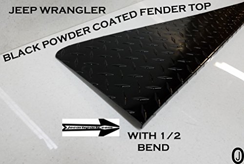Fits With Jeeep Tj Black Powder Coated Diamond Plate Full Top Fender Covers With Bend #TOP3