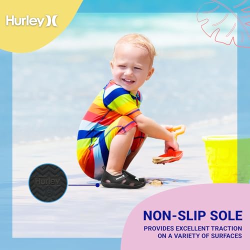 Hurley Kona Toddler Water Shoes - Beach Essentials, Girls and Boys Closed Toe Sandals, Lightweight, Breathable, Kids Water Shoes with Non-Slip Sole and Adjustable Straps, Outdoor Toddler Swim Shoes2