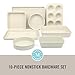 Martha Stewart Gallen 10 Piece Baking Pans Ceramic PFA Free Non Toxic Non Stick Bakeware Set - Linen White