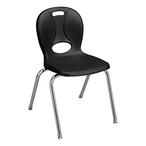 Image of Learniture LNT-118-CSW-BK Learniture Structure Series Stackable School Chairs for Classroom, 18 inch Seat Height, Black, Pack of 4