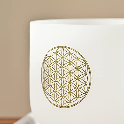 Cvnc 528HZ 8C LFLF C Note 8 Inch Flower Of Life Crystal Singing Bowl Meditation Sound Bath Sound Healing Chakra Singing Bowl thumb #1