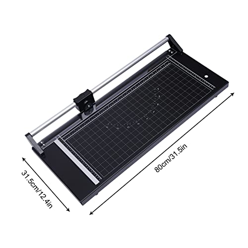 24 Inch Commercial Manual Precision Rotary Paper Trimmer Cutter,Heavy Duty,Smart Cut For Photo Paper, Film, Art Paper Jam, Office Paper, Thin Plastic Soft Board, Pvc,Cutting Table 80X31.5Cm #TOP6