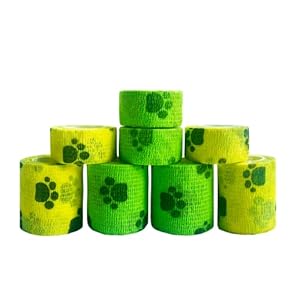 Zelfklevende zwachtel 8 rollen, zelfklevende zwachtel voor huisdieren, elastische samenhangende zwachtel, fixatiezwachtel voor hond, paard, huisdier, pols, knokkel, vinger