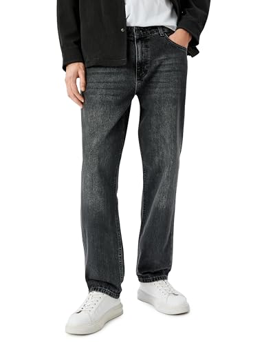 كوتون بنطلون جينز كلاسيكي بقصة مستقيمة للرجال بلون رصاصي (045) مقاس 34W/32L