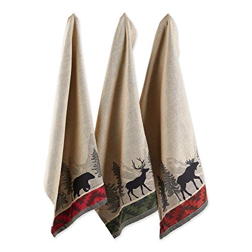 DII Woodlands Collection Dishtowel Set, 18×28, in The Woods, 3 Piece