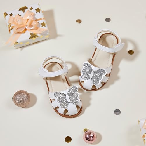 Image of ESTINE Toddler Girls Little Kids Close Toe Sandals - Flower Girl Dress Flats Summer Shoes
