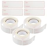 Gadpiparty Étiquettes Amovibles en Papier Enduit Date de Péremption des Aliments, Autocollantes, 3 Rouleaux Rouges, Conservation la Maison Restaurant