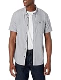 RVCA Men Thatll DO Stretch Short Sleeve Woven Button Front Shirt, Pavement, XL