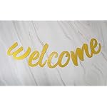 Starsgarden Glitter Gold Welcome to Our Home Banner for Housewarming Patriotic Military Decoration Family Party Supplies Cursive Bunting Photo Booth Props Sign(Gold Home) - Image 2