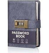 Password Book with Lock, WEMATE Password Book with Alphabetical Tabs 600+ Password Space, Interne...