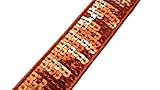 Ruban Galon Bande Paillettes Sequins ORANGE   Au Mètre   Largeur 24 mm   6 Rangs de Sequins (orange)